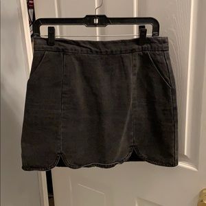 Black denim skirt